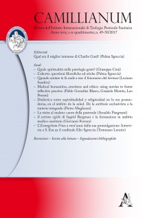 Camillianum Rivista dell\'Istituto internazionale di Teologia Pastorale Sanitaria (2017) Vol 49 50